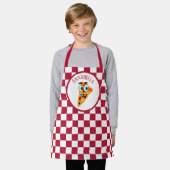 Tablier pizza mignonne ajouter nom enfants cuisine (Porté)