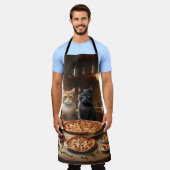 Tablier "Pizza Paw-ty : Quatre Chats Creusent !" (Porté)