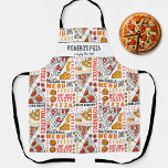 Tablier Pizzeria Maker Shop Nom personnalisé Texte<br><div class="desc">Espace amusant avec un motif de pizza slices et de pizza word art et deux lignes de texte personnalisé. Ajoutez le nom d'une personne, le nom d'un restaurant ou d'une pizzeria ou supprimez le texte et le rectangle et utilisez simplement le motif. Parfait pour les restaurants à pizza, les cuisiniers...</div>