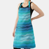 Tablier Plage Côtière Vagues Salées Sur Turquoise (Insitu)