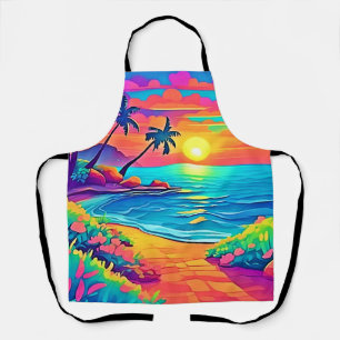 Tablier Plage de coucher de soleil tropicale