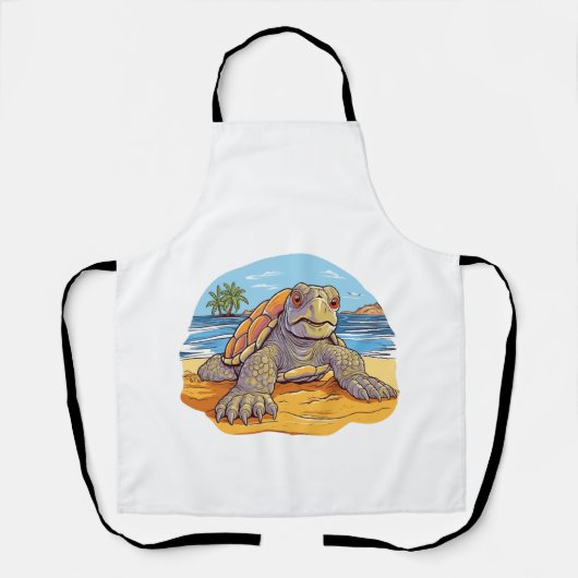 Tablier Plage de dessin animé de tortue (Recto)