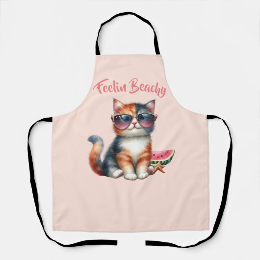 Tablier Plage de Feelin Chat Cute (Recto)