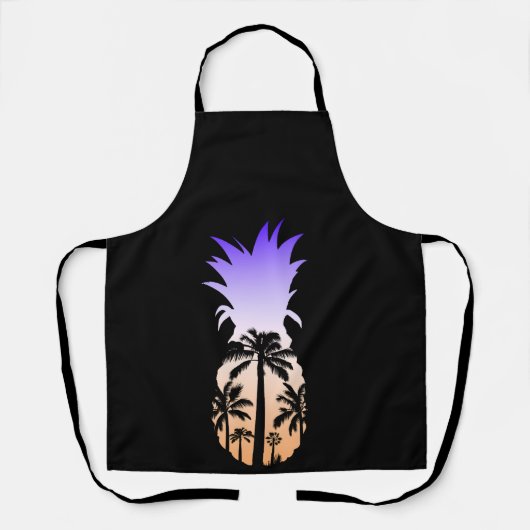 Tablier Plage de palmier à ananas cool (Recto)