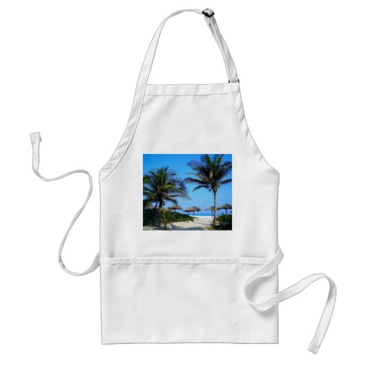Tablier Plage de sable avec palmiers et vue sur l'océan (Devant)