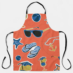 Tablier Plage d'été : Relaxant Motif sans couture.