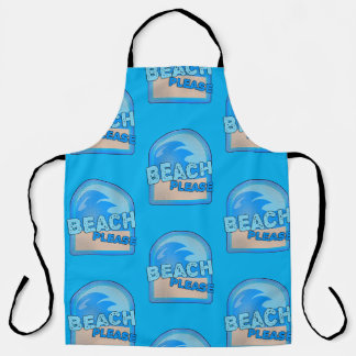 Tablier Plage S'Il Vous Plaît Amusant Été Vagues Logo
