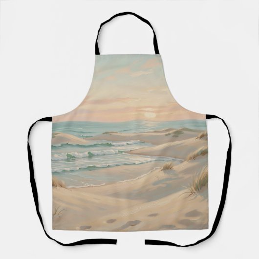 Tablier Plage Tranquille Coucher de Soleil Dunes Vagues Oc (Recto)