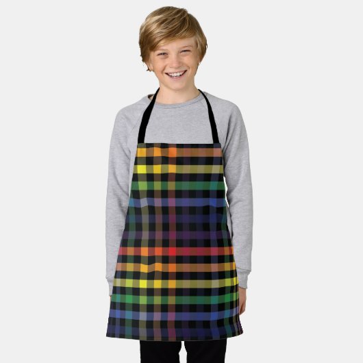 Tablier Plaid arc-en-ciel (Porté)