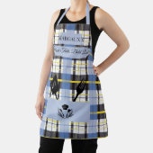 Tablier Plaid bleu personnalisé avec Cuisine Ustensiles Po (Insitu)