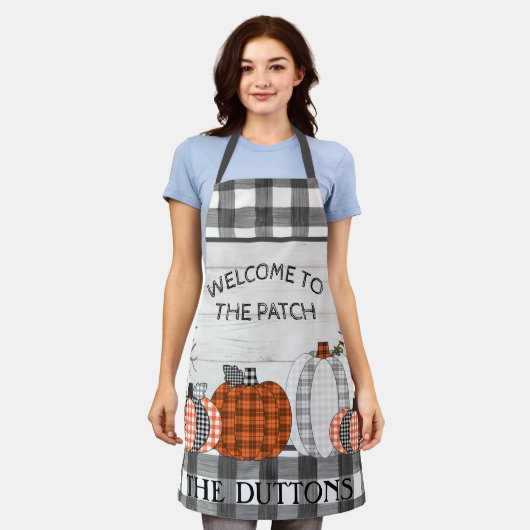 Tablier Plaid Citrouille Automne automne personnalisé Apro (Porté)