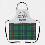 Tablier Plaid Clan Duncan Green À damiers Tartan Kitchen (Recto)