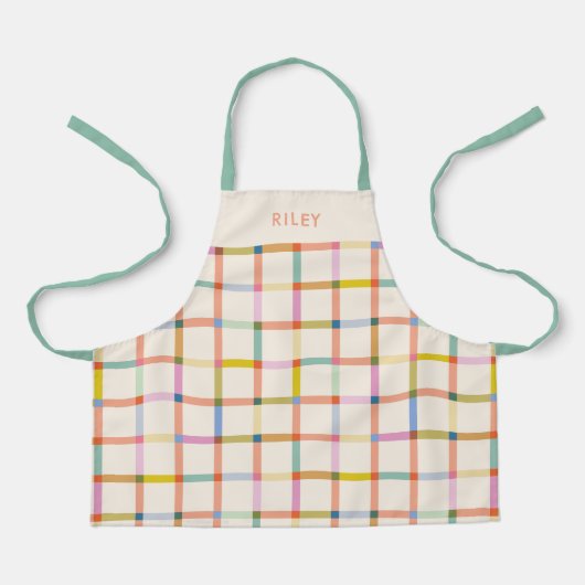 Tablier Plaid Coloré Personnalisé (Recto)
