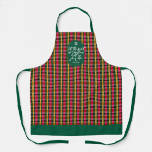 Tablier Plaid Couleurs de Noël Rouge Vert Or