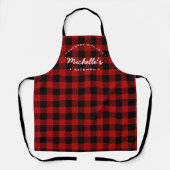 Tablier Plaid de buffle rouge Vacances Cuisine personnalis (Recto)