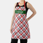 Tablier Plaid écossais personnalisé rouge vert blanc jaune (Insitu)