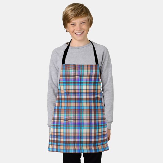 Tablier Plaid Fabric Checkered Print Pattern-57688 (Porté)