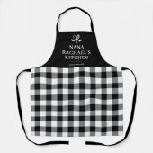 Tablier Plaid Farmhouse noir et blanc (Recto)