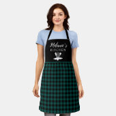 Tablier Plaid Green Buffalo Check Cuisine Outils Nom Apron (Porté)