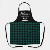 Tablier Plaid Green Buffalo Check Cuisine Outils Nom Apron (Recto)