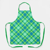 Tablier Plaid Moderne Du Milieu Du Siècle, Jade Green & Tu (Recto)
