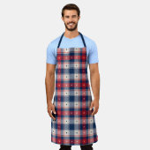 Tablier Plaid Patriotique de Style Américain (Porté)