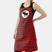 Tablier Plaid rouge de Buffalo avec orignal noir (Insitu)