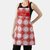 Tablier Plaid Rustique Avec Coeurs Valentines (Insitu)