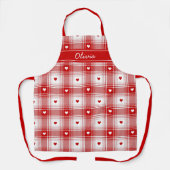 Tablier Plaid Rustique avec Saint-Valentin coeurs (Recto)