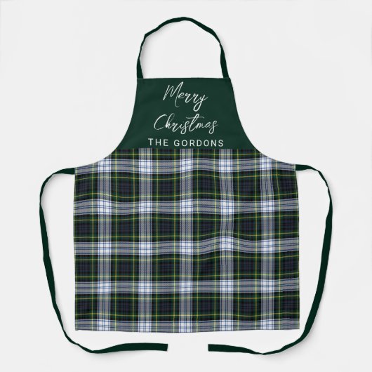 Tablier Plaid Rustique Clan Gordon Tartan Script Personnal (Recto)