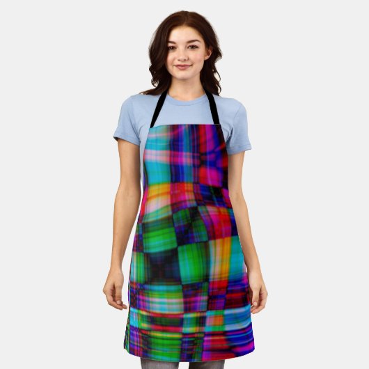 Tablier Plaid Tartan Chic Moderne (Porté)