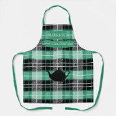Tablier Plaid vert frais de Margaux avec théière (Recto)
