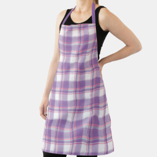 Tablier Plaid violet et blanc