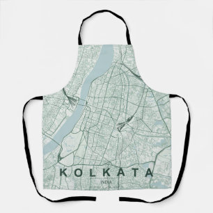 Tablier Plan de la ville de Kolkata en Inde, design minima
