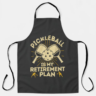 Tablier Plan de retraite drôle de pickleball vintage