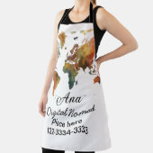 Tablier Plan du monde ajouter votre nom texte place téléph (Insitu)