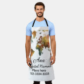 Tablier Plan du monde ajouter votre nom texte place téléph (Porté)