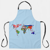 Tablier Plan du monde des drapeaux sur toute la surface d' (Recto)