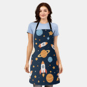 Tablier Planètes Fusées Espace Motif Mignon (Porté)