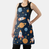 Tablier Planètes Fusées Espace Motif Mignon (Insitu)