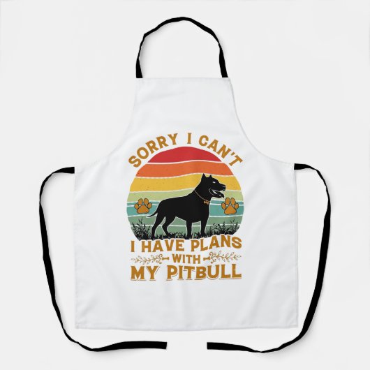 Tablier Plans de boisson Chien Pitbull Rétro Coucher de so (Recto)