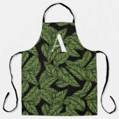 Tablier Plante de feuille tropicale moderne Imprimer Monog (Recto)