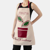 Tablier Plante Kindness Feuilles Nom Beige Bourgogne (Insitu)