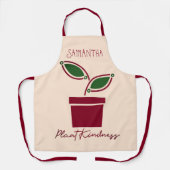 Tablier Plante Kindness Feuilles Nom Beige Bourgogne (Recto)