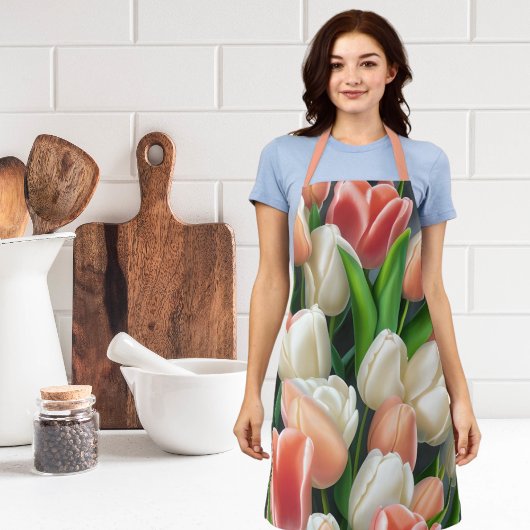 Tablier Plante rose Tulipes florale Apron