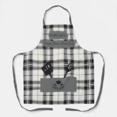 Tablier Plaqué noir et blanc sur mesure avec Cuisine (Recto)