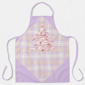 Tablier Plat bleu violet rose et Sucres de canne de Noël A (Recto)