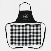 Tablier Plat de monogramme noir et blanc moderne (Recto)