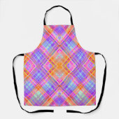 Tablier Plat Tartan Chic rose clair et violet (Recto)
