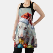 Tablier Playful Bull Terrier Dog Guarding Christmas (Insitu)